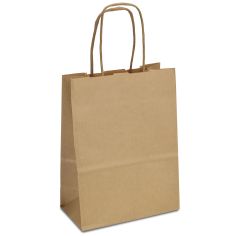 Крафт-пакет 15х08х20 коричневий з крученими ручками