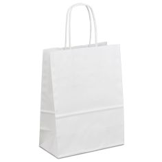 Крафт-пакет 15х08х20 білий з крученими ручками