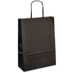 Крафт-пакет 18x08x25 чорний з крученими ручками