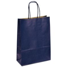 Крафт-пакет 18х08х25 синій з крученими  ручками