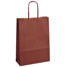 Крафт-пакет 18х08х25 бордовий з крученими ручками