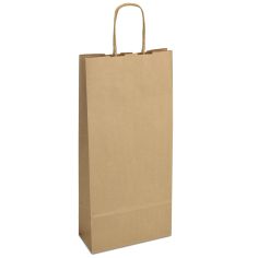 Пакет 18x08x40 коричневый под две бутылки для вина