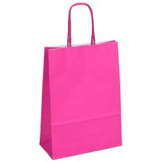 Крафт-пакет 18х08х25 малиновий з крученими ручками