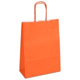 Крафт-пакет 18х08х25 оранжевий з крученими ручками