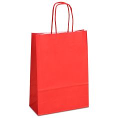 Крафт-пакет 18х08х25 червоний з крученими ручками
