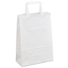 Крафт-пакет 18x08x25 білий з пласкими ручками