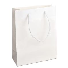 Паперовий пакет 24х10х27,5 білий з  ручками