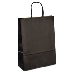 Крафт-пакет 23х10х32 чорний з крученими ручками