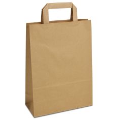 Крафт-пакет 23x10x32 коричневий з пласкими ручками