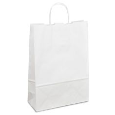 Крафт-пакет 23х10х32 білий з крученими ручками
