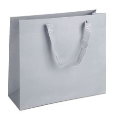 Паперовий пакет 32х10х27 сірий з ручками