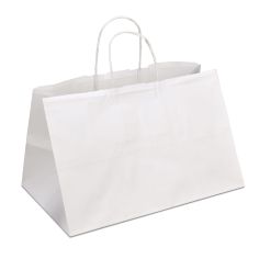 Крафт-пакет 30x18x18 білий з крученими ручками "на винос"
