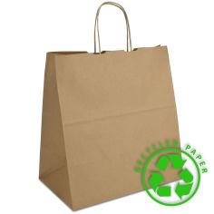 Бумажный пакет 32x19x34 с витыми ручками "на вынос"