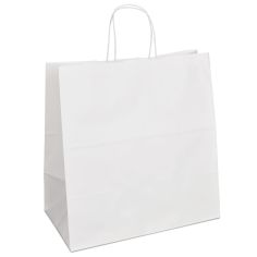 Крафт-пакет 32x19x34 білий з крученими ручками "на винос"