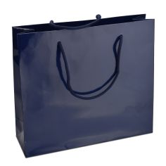 Паперовий  пакет 30х12х26 синій з ручками
