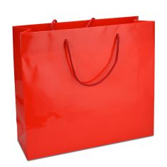 Паперовий пакет 32х10х27 червоний з ручками