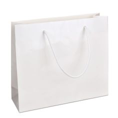 Паперовий пакет 30х12х26 білий з ручками