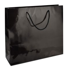 Паперовий пакет 42х13х37 чорний з ручками