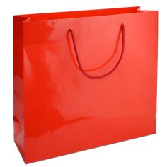 Паперовий пакет 42х13х37 червоний з ручками