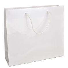 Паперовий пакет 42х13х37 білий з ручками