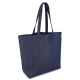 Эко-сумка из хлопка ДЖИНСОВАЯ (темно-синяя) (50x14х38 см) 320 г/кв.м