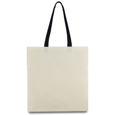 Эко-сумка из хлопка с черными ручками (38х40 см) 