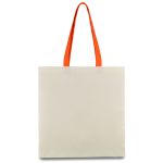 Еко-сумка з бавовни з оранжевими ручками (38х40 см)