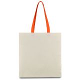Эко-сумка из хлопка с оранжевыми ручками (38х40 см) 