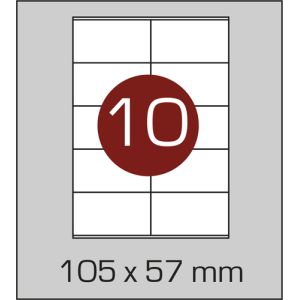 Етикетки самоклеючі (105 х 57 мм) - 10 шт. на  А4, 100 аркушів в  картонній упаковці - Фото - 1
