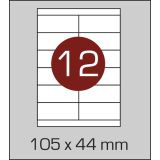 Етикетки самоклеючі (105 х 44 мм) - 12 шт. на А4, 100 аркушів в картонній упаковці