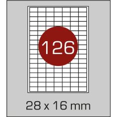 Етикетки самоклеючі  (28 х 16 мм) - 126 шт. на  А4, 100 арк. в картонній упаковці