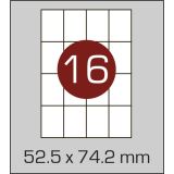 Этикетки самоклеящиеся  (52,5 х 74,2 мм) - 16 шт. на А4, 100 листов в картонной  упаковке