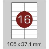 Етикетки самоклеючі (105 х 37,1 мм) - 16 шт. на  А4, 100 аркушів в картонній  упаковці