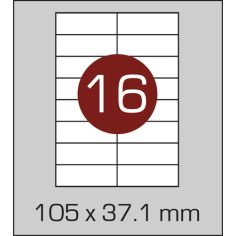 Этикетки самоклеящиеся (105 х 37,1 мм) - 16 шт. на А4, 100 листов в картонной  упаковке