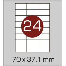 Етикетки самоклеючі (70 х 37,1 мм) - 24 шт. на  А4, 100 аркушів в  картонній упаковці