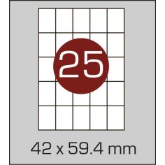 Этикетки самоклеящиеся  (42 х 59,4 мм) - 25 шт. на  А4, 100 листов в картонной упаковке