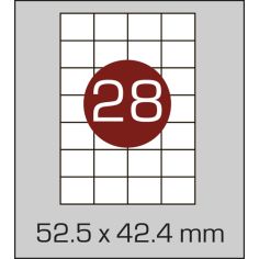 Этикетки самоклеящиеся (52,5 х 42,4 мм) - 28 шт. на  А4, 100 листов в  картонной упаковке