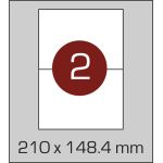 Етикетки самоклеючі (210 х 148,4 мм) - 2 шт. на  А4, 100 аркушів в  картонній упаковці