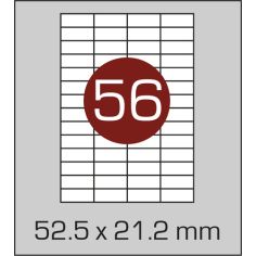 Етикетки самоклеючі (52,5 х 21,2 мм) - 56 шт. на  А4, 100 аркушів в картонній упаковці
