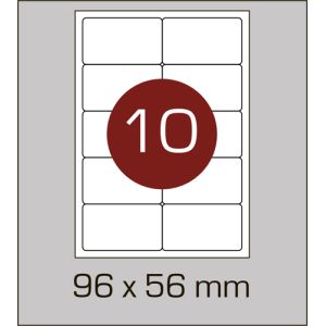 Етикетки самоклеючі (96 х 56 мм) із заокругленими кутами - 10 шт. на А4, 100 аркушів в картонній упаковці - Фото - 1