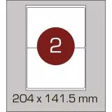 Этикетки самоклеящиеся (204 х 141,5 мм) c закругленными углами - 2 шт. на  А4, 100 листов в картонной упаковке